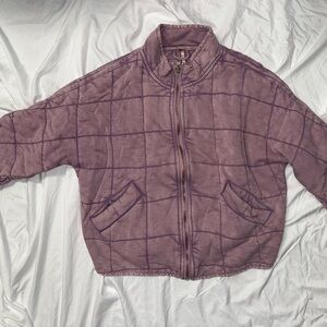 Free People Purple Quilted Puffer Jacket